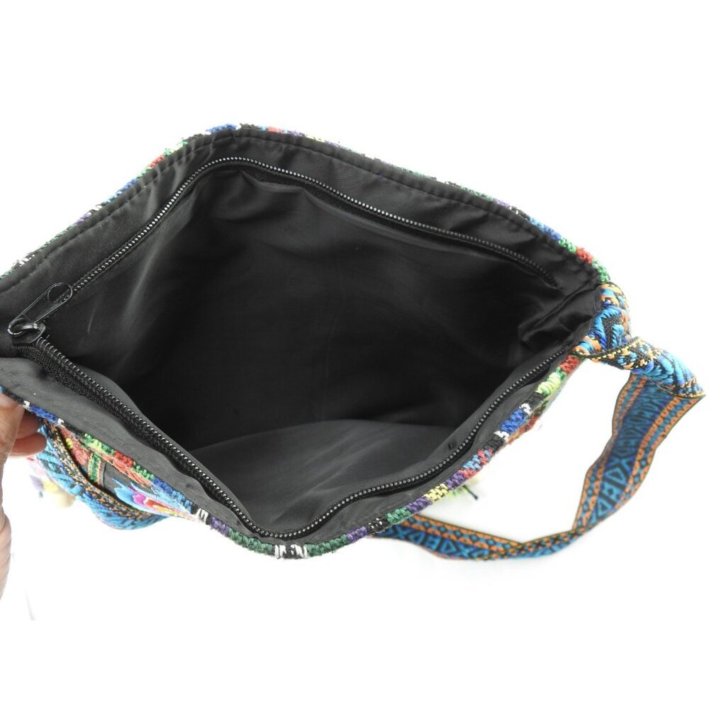 Boho Ethnic Embroidered Crossbody Bag Festival Hippie Purse Fringe Strap Tribal - Picture 5 of 8